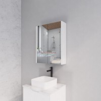 Matte White Fluted Mirror Cabinet